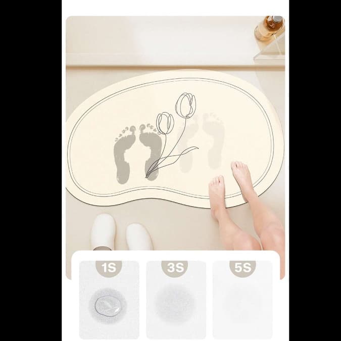 バスマット 花咲く希望の珪藻土バスマット