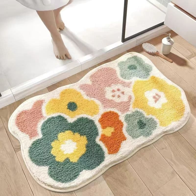 バスマット 花咲きマカロン もこもこバスマット