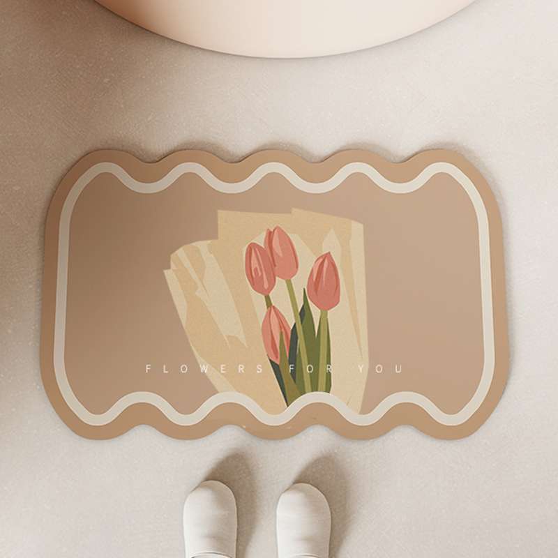 バスマット お花のぬくもり珪藻土バスマット