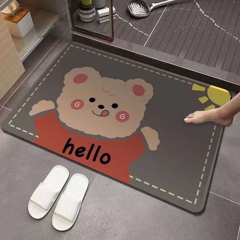 バスマット くまさんのおしゃれ珪藻土バスマット