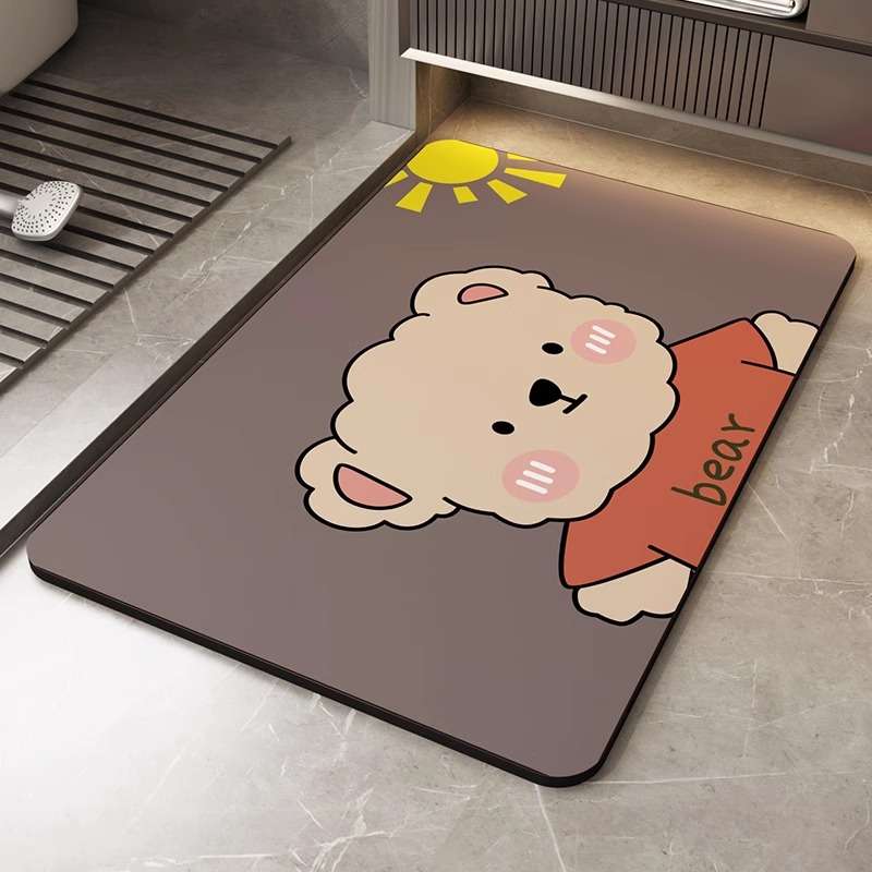 バスマット くまモチーフ吸水バスマット