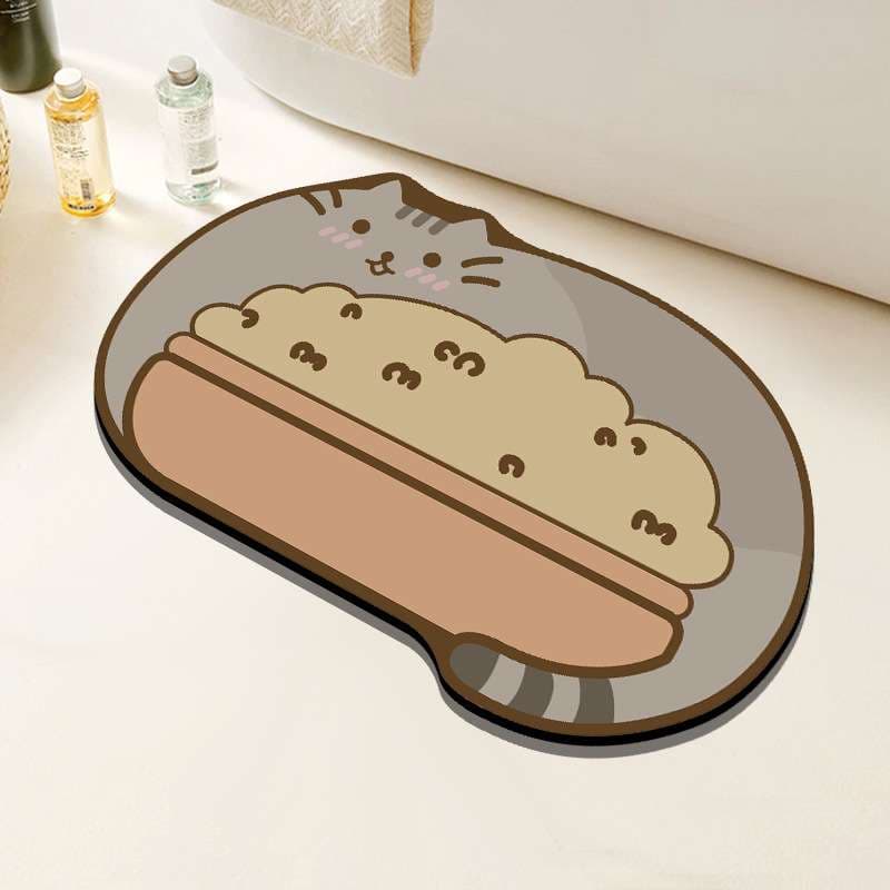 バスマット もちもちねこの珪藻土バスマット