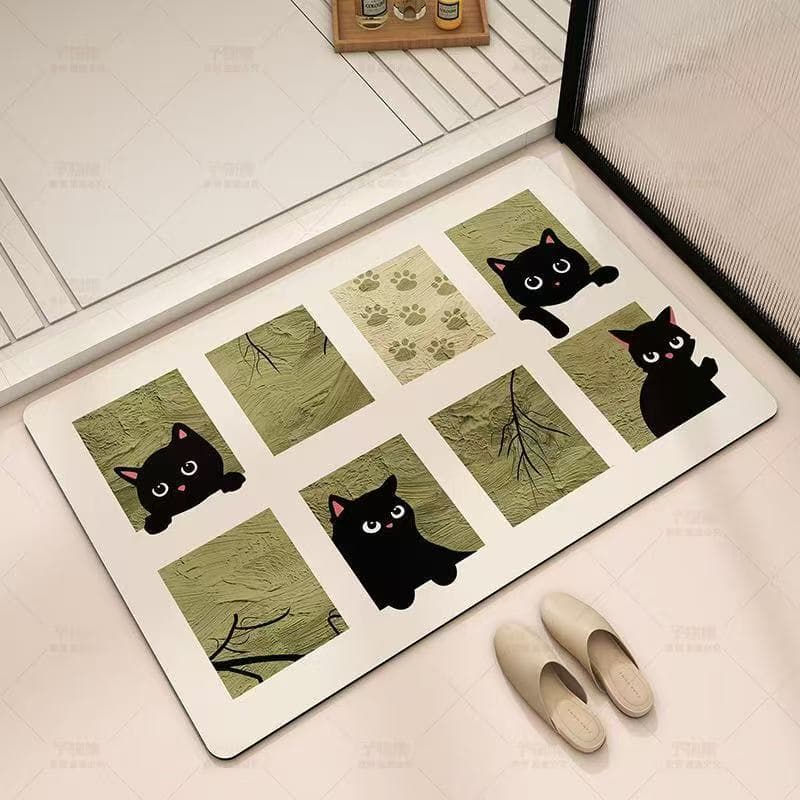 バスマット かわいい子猫の珪藻土バスマット