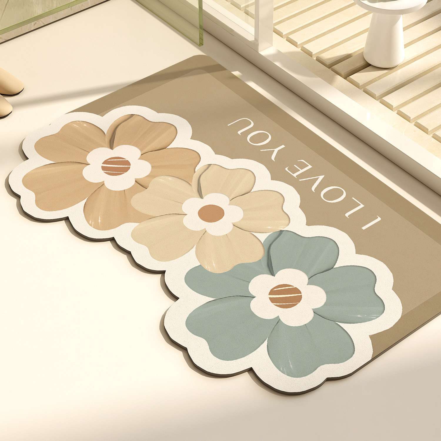 バスマット 花咲くお出迎えマット