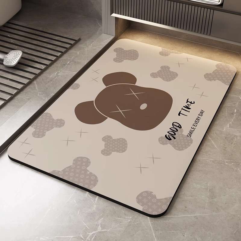 バスマット くまモチーフ吸水バスマット