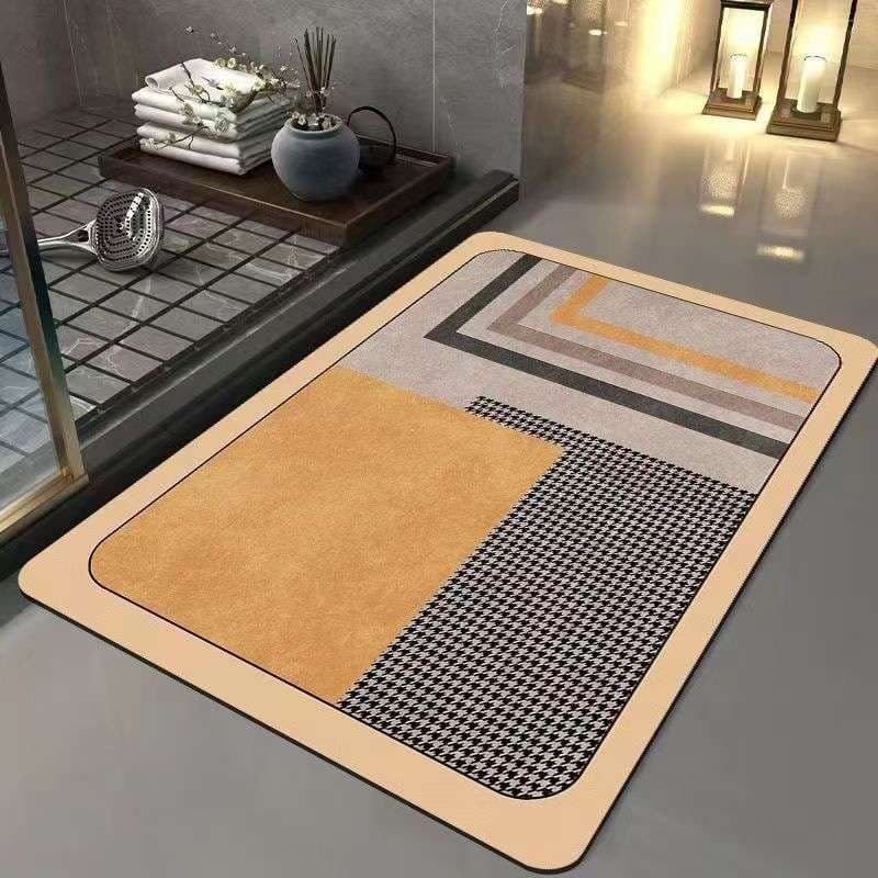 バスマット 幾何学模様の吸水快適バスマット