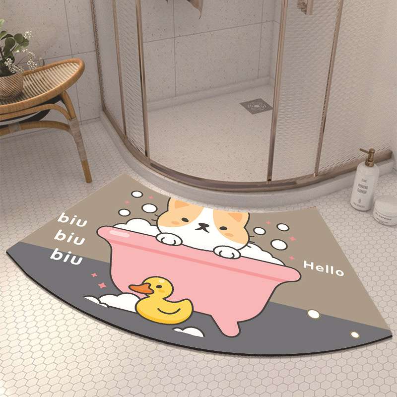 バスマット かわいい動物柄珪藻土バスマット