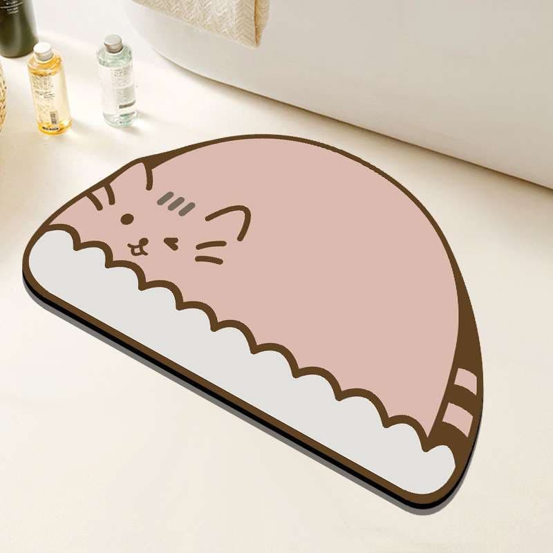 バスマット もちもちねこの珪藻土バスマット