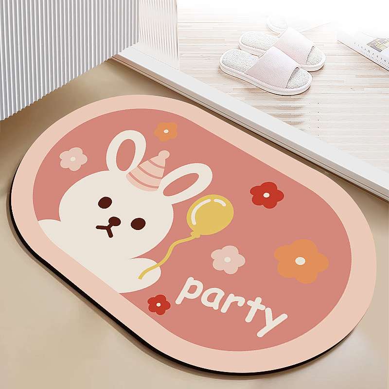 バスマット かわいい動物デザイン珪藻土バスマット