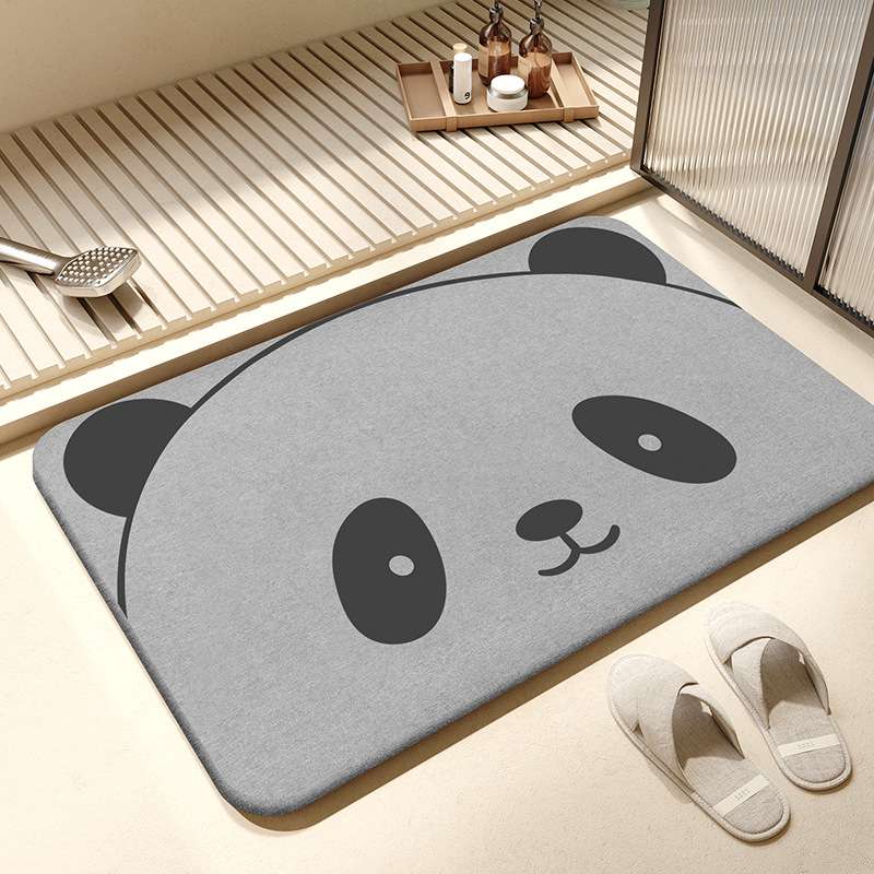 バスマット もこもこパンダの珪藻土バスマット