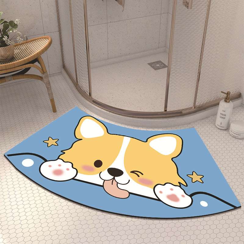 バスマット かわいい動物柄珪藻土バスマット