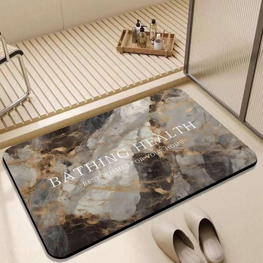 バスマット 高級感あふれる大理石模様バスマット