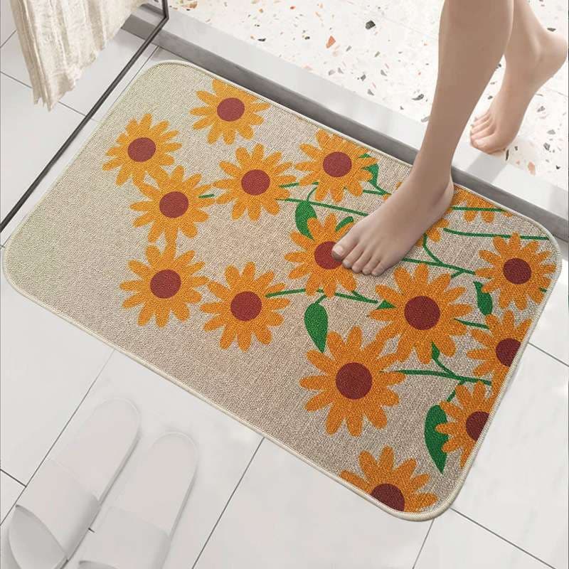 バスマット 芸術的リーフ柄バスマット