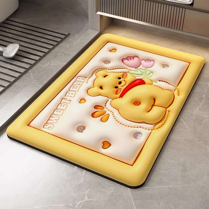 バスマット くまモチーフ吸水バスマット