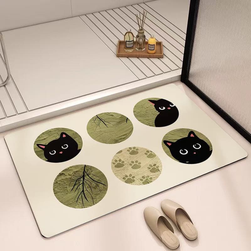 バスマット 猫のひょっこり珪藻土バスマット