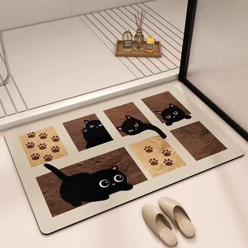 バスマット かわいい子猫の珪藻土バスマット