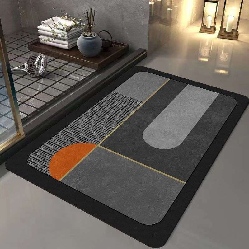バスマット 幾何学模様の吸水バスマット