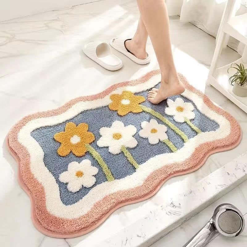 バスマット 花咲きマカロン もこもこバスマット