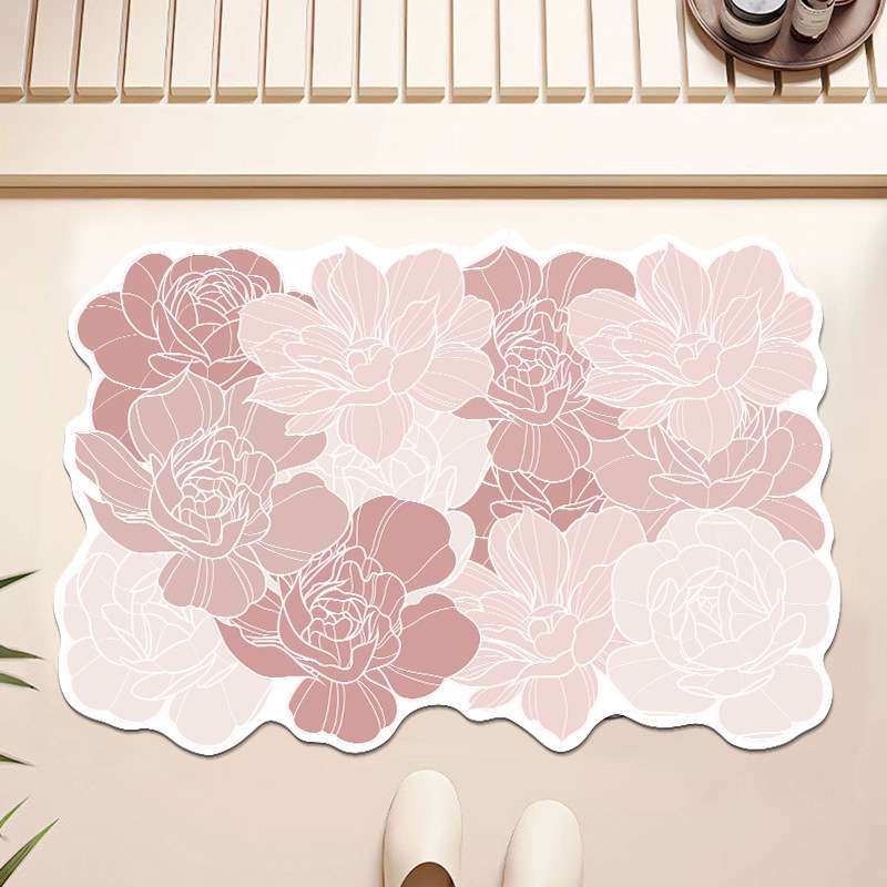 バスマット 花びら舞う やすらぎ珪藻土バスマット