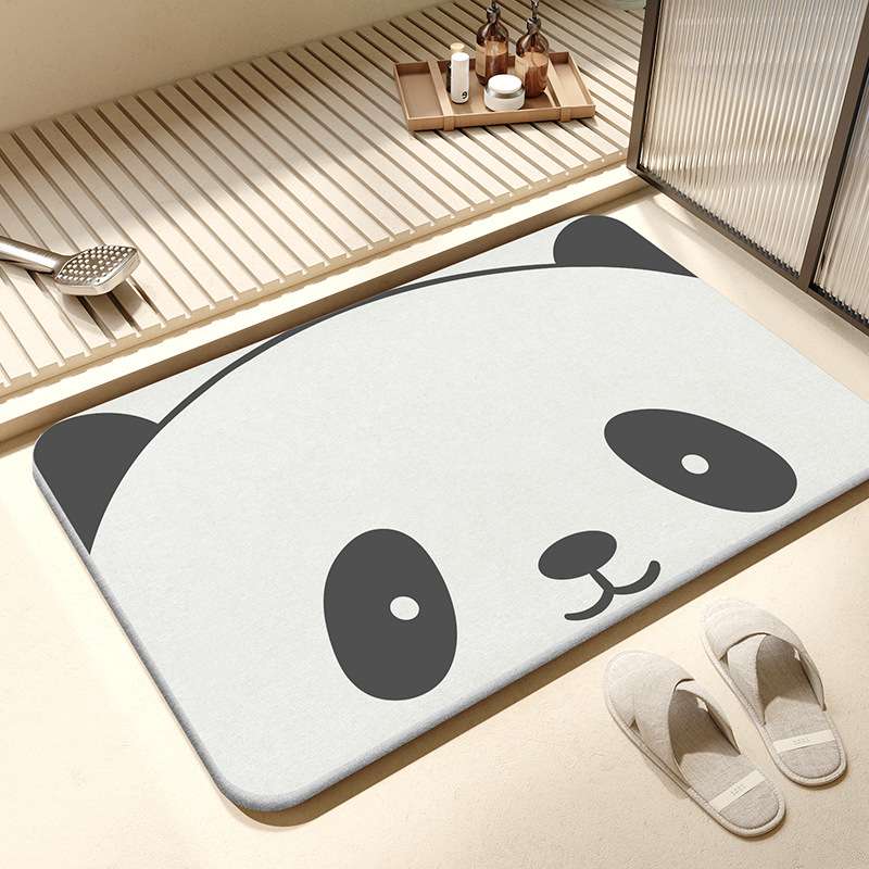 バスマット もこもこパンダの珪藻土バスマット