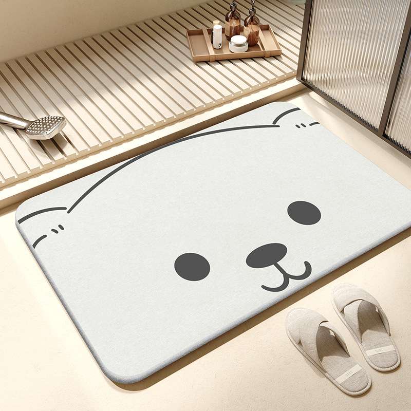 バスマット もこもこパンダの珪藻土バスマット