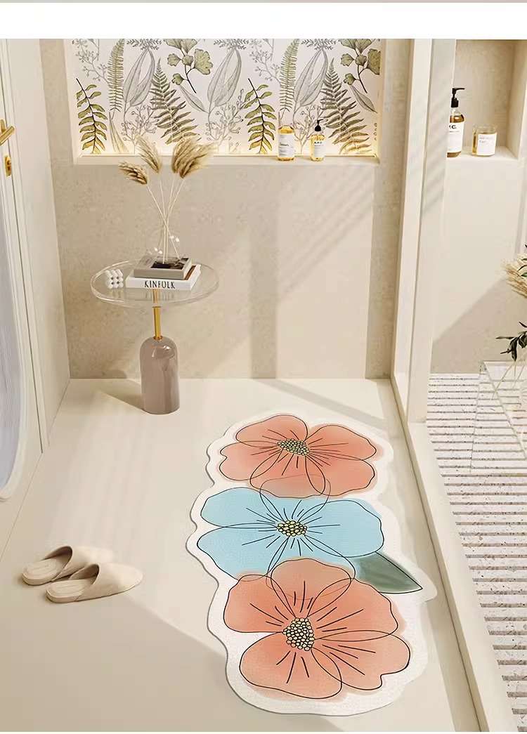 バスマット 花咲く珪藻土バスマット