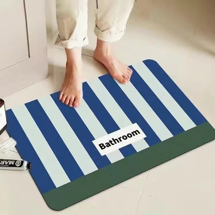 バスマット 縞模様のぬくもり吸水珪藻土マット