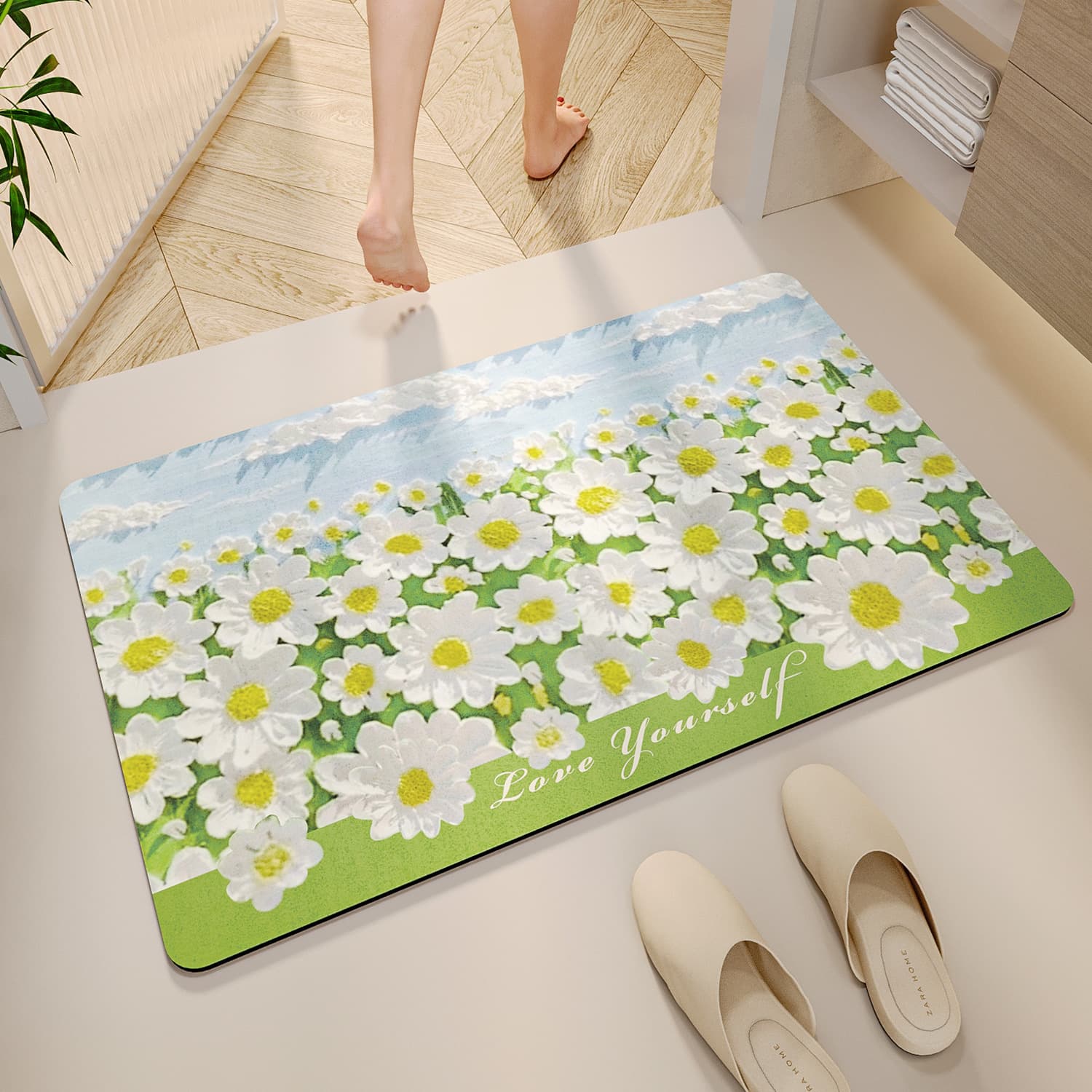 バスマット 花園の休息 珪藻土バスマット