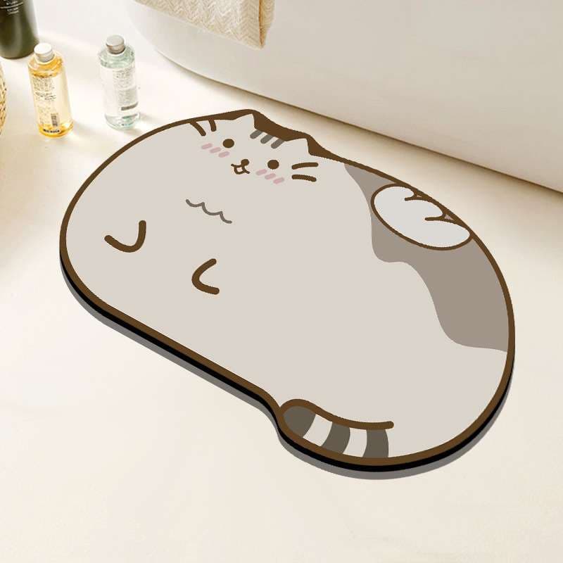 バスマット もちもちねこの珪藻土バスマット