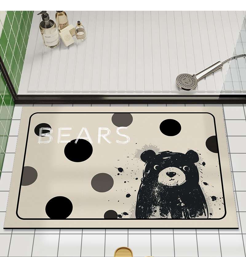バスマット かわいい動物柄の吸水速乾バスマット
