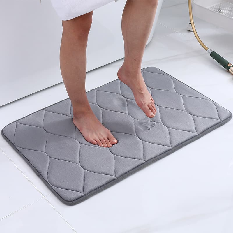 立体キルト加工 吸水速乾バスマット ポリエステル
