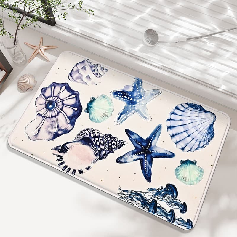 バスマット 海の生き物イラストバスマット