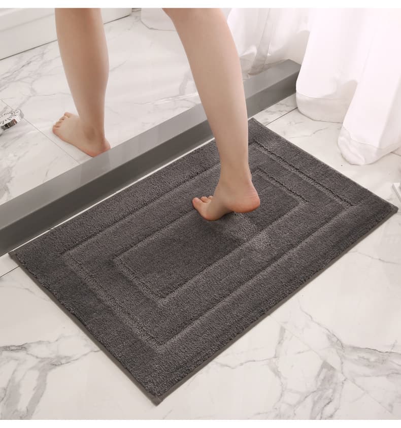 立体フレームデザインタオル地バスマット