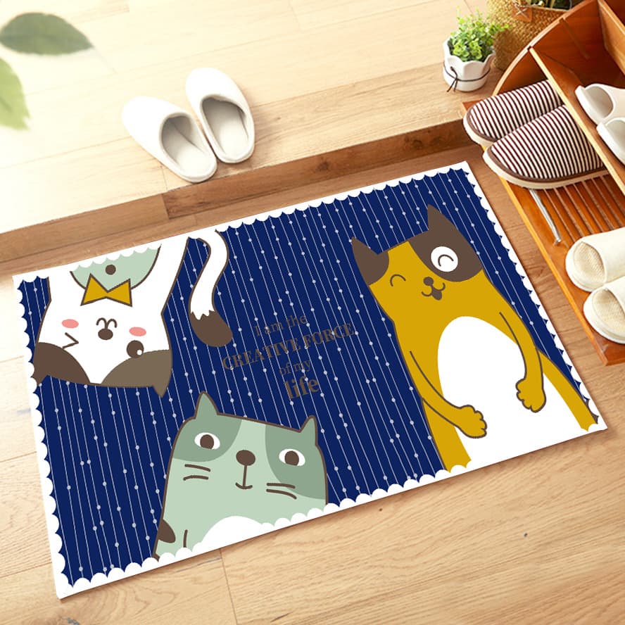 可愛い動物柄バスマット 滑り止め付き 吸水マット ポリエステル
