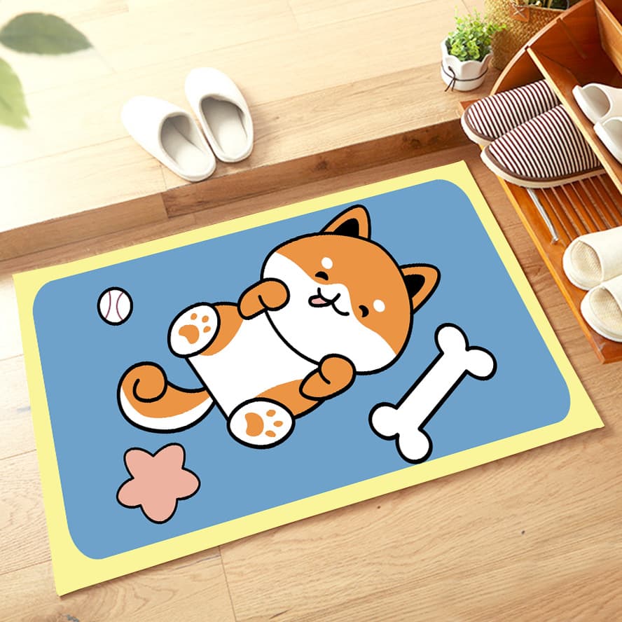 可愛い動物柄バスマット 滑り止め付き 吸水マット ポリエステル
