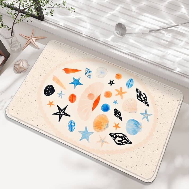 バスマット 海の生き物イラストバスマット