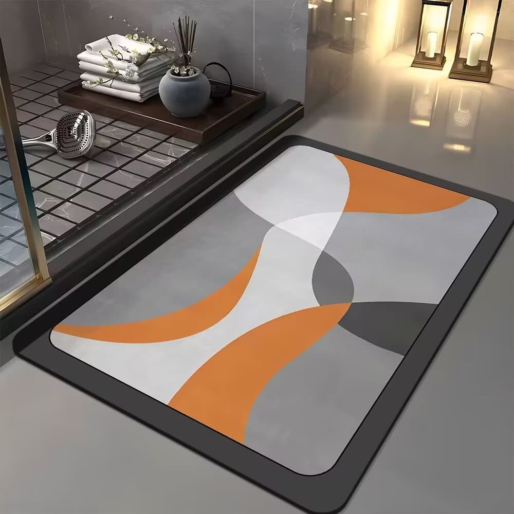 バスマット 幾何学模様の職人技バスマット