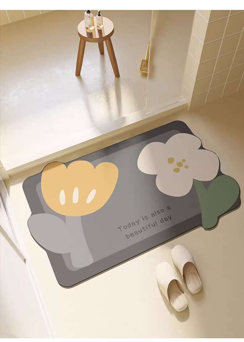 バスマット お花型ぱちぱち珪藻土バスマット