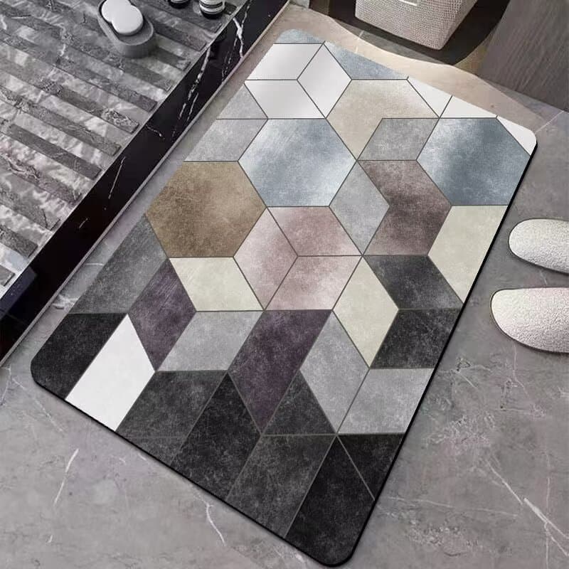 バスマット 幾何学模様の珪藻土バスマット