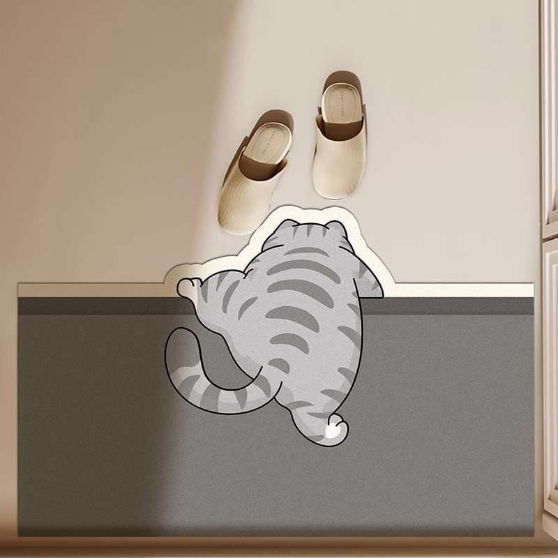 バスマット パンダとネコの癒しバスマット