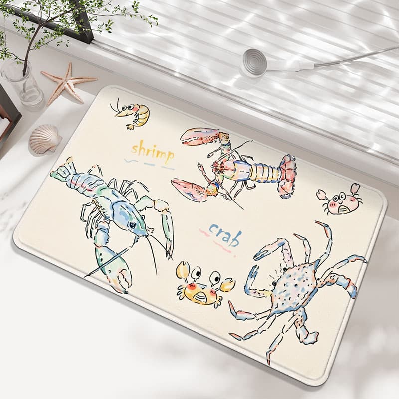 バスマット 海の生き物イラストバスマット